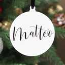 UNIQOOO 18 Pack 3.5'' White Round Acrylic Christmas Ornament 2025, 3mm Extra Thick DIY Blank Christmas Bauble Tree Decoration, Stocking Name Tag, Holiday Tags, Momento