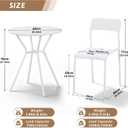 Outdoor Small Bistro Set for 2 Table and Chairs-White | Small Outdoor Patio Furniture Set Metal Frame and Plastic Tabletop &Seat for Balcony Front Porch Apartment Lawn Garden