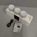 3 in 1 Toothbrush Cleaner Holders for Bathrooms,Wall Mounted Toothbrush Holders with Drying and Cleaning,Smart LED Screen,6 Toothbrush Slots,3 Cups and Toothpaste Dispenser (White)