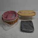 Picnic Basket for 2 with Table and Blanket Collapsible Cooler Bag Insulated Picnic Set for Beach Picnic Hamper Picnic Date Essentials for Outdoor Picnic Accessories Wedding Gift/Bridal Shower Gift (Red and White Lining)