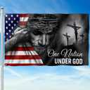 FLAGWIX 4x6 Patriot American Flags, One Nation Under God American Jesus Flag, Decorations For Home, Outside, Independence Day House Flag, Patriot Decorations - Outdoor Decor Flag with Grommets