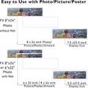 JCJMY 8x24 Picture Frame with 6x22 Mat, Panoramic Picture Frame Display Photo 6x22 with Mat or 8 x 24 Without Mat, Wall Hanging Large 8 by 24 Poster Frame with Plexiglass, White