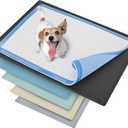 TidyFriend Dog Pee Pad Holder Tray Fits for 30 x 23 Pee Pads with Corner Lock Holes, Raised Edges, Non-Spill, Easy to Clean Silicone Dog Potty Tray Holder, For Indoor Floor Protection (Black)