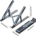 3 x Laptop Stand, Computer Tablet Stand Laptop Holder Riser Ergonomic Aluminum Adjustable 6 Angle Foldable Portable Desktop Holder Compatible with MacBook,iPad, HP, Dell, Lenovo 10-15.6-Gray