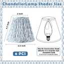 VIHOSE 6 Pcs Pleated Chandelier Lamp Shades 3" Top x 5.5" Bottom x 4.7" Slant Small Lampshades Clip on Bulb Classic Pleated Style Bulb Covers for Wall Sconces Pendant Lighting (Blue Tree)