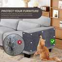 78.7"X15.8" Cat Scratching Mat, Self-Adhesive Cat Scratch Carpet, DIY Cats Scratch Furniture Protector for Couch, Sofa, Wall & Door, Durable Furniture Guards Couch Scratcher from Cats Claws, Dark Grey