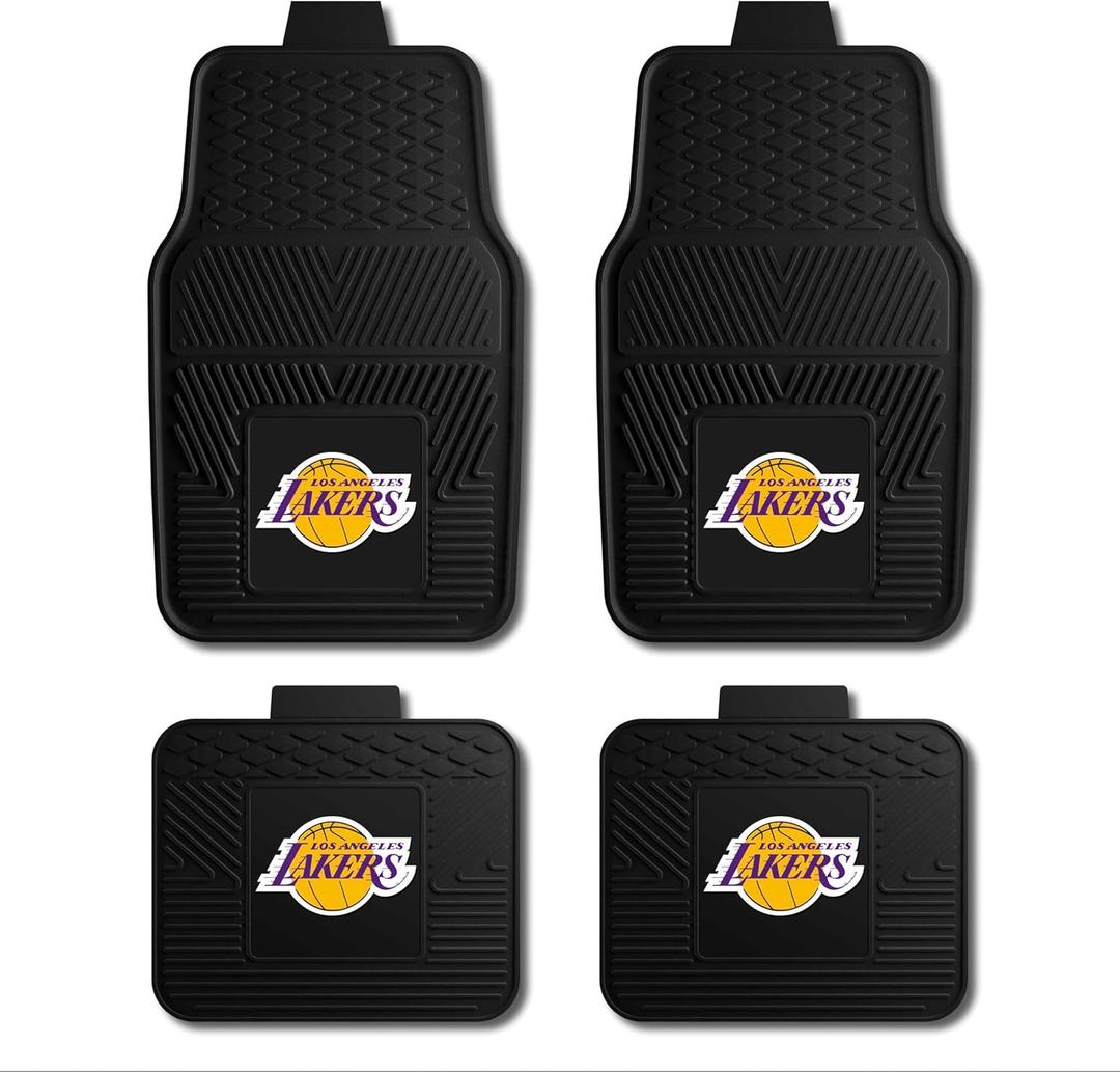FANMATS 39911 NBA - Los Angeles Lakers 4-pc Vinyl Car Mat Set | Front Seat and Back Seat Car Mats with Team Logo