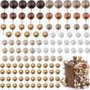 115 PCS Ball Cake Toppers - Mini Balloon Cake Decorations Foam Ball Cupcake Picks DIY cake Insert Toppers for Birthday Party Wedding Baby Shower - Brown Theme