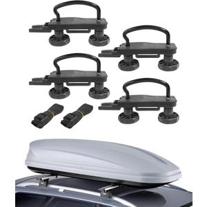 RACOONA 4PCS Stainless Steel Roof Box U-Bolt Clamps,Car Accessories Car Van Mounting Fitting Kit U Brackets Installation Accessory,Roof Rack Accessories Roof Rack Mounting Brackets,Fits Most Cars