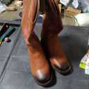 Rollda Cowgirl Boots Cowboy Boots for Women Square Toe Mid Calf Western Boots Ladies Fashion Boots with Chunky Heel, 10