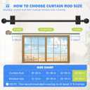 TKZTKZ Black Curtain Rods No Drilling-Adjustable No Drill Curtain Rods for Windows 36-88"with Adhesive Brackets for Bedroom Apartment Renter Friendly,Small French Door Sash Rod Easy Install,2Pack