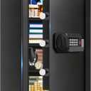 5.1 Cuft Home Safes Water and Fireproof, Large Safety Box Fireproof Waterproof with Electronic Keypad and Spare Key, Fire Proof Safe for Home Documents, Floor Personal Safe for Money Medicine