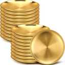 Nuogo 20 Pieces Stainless Steel Gold Plates 6.5 Inch Gold Dinner Plates Metal Serving Tray Dessert Dishes for BBQ, Salad, Snack, Desserts, Food Serving, Outdoor Camping