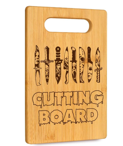 Halloween Kitchen Decor Gifts Cheese Board for Friends, Horror Film Movie Parody Bamboo Cutting Board, Food Serving Bamboo Cutting Board for Home Decor, Birthday Housewarming Gifts for Women