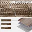 RUGSREAL 10x13 Large Living Room Rug Braided Print Rug Boho Throw Carpet Farmhouse Rustic Dining Room Carpet Non Slip Geometric Bordered Area Rug Bohemian Carpet for Bedroom Home Decor Office, Brown