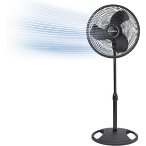 Lasko 2521 16 Inch 3-Speed Quiet Adjustable Tilting Wide-Area Oscillating Standing Pedestal Fan for Bedroom, Kitchen, Home, and Office, Black