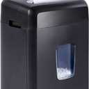 Amazon Basics 12 Sheet High Security Micro Cut Paper, Credit Card and CD Shredder with 6 Gallon Easy Emptying Bin, Casters, Black
