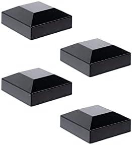 Aluminium Fence Post Caps for True 2" x 2" Fence Posts, Aluminum, Metal,Wood,Mailbox Posts, Pyramid Post Cap Cover Pressure Fit- Black (12 Pack)