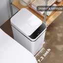 Yatmung Skinny Trash Can Automatic Touchless - 4 Gallons Motion Sensor Bathroom Trash Can - Electric, Slim, Plastic - Narrow Garbage Can with Lid - Thin Smart Trash Bin - 15.5 Liters (White)