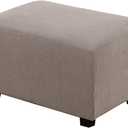 H.VERSAILTEX Ottoman Cover Slipcover Rectangle Fit Length 29"-34" Footrest Sofa Slipcovers Stool Cover Footstool Protector Covers Feature Stretch Thick Soft Jacquard Fabric Removable Washable - Taupe