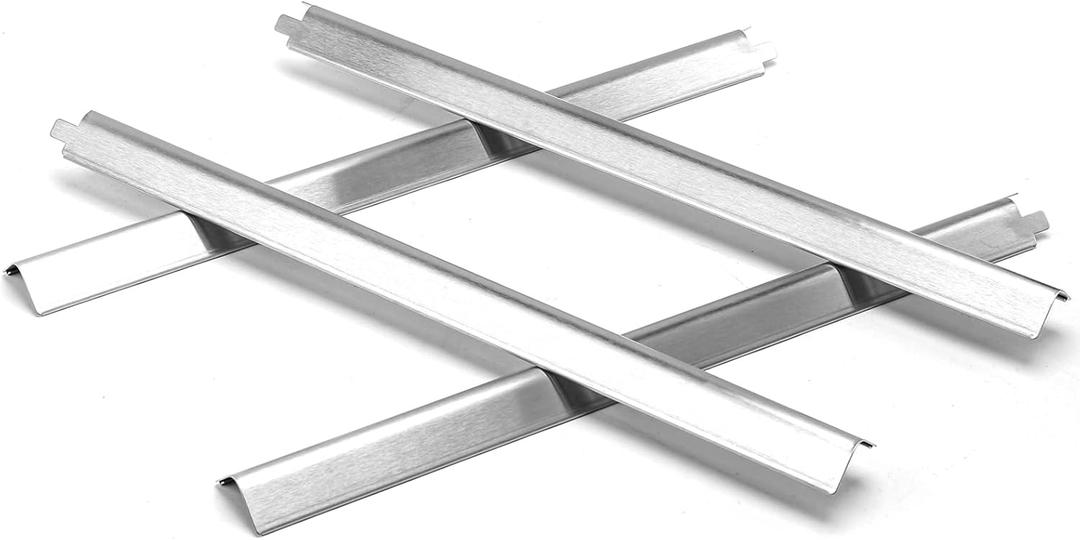 Hisencn Heat Plates for Charbroil Performance 4 Burner 463365021, 463365522, 463352521, 463350521, Heat Plate Replacement Parts for Char-Broil, G325-0002-W1 Heat Plates, 15.5 inch, Stainless Steel