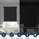 100% Blackout Roller Shades Cordless Blinds for Indoor Windows,Free-Stop Window Shades Pull Down,Thermal Insulated Fabric UV Protection,Blackout Window Guard Blinds for Home,Office,Black,30" W x 72" H