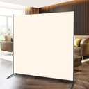 Room Divider Folding Privacy Screens with Wheels, 6FT Tall Divider for Room Separation, Movable Room Partitons and Dividers, Indoor Room Dividers Panel with Fabric for Office (Beige, 1 Panel-71)
