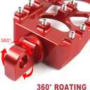 MDPROMCP CNC Motorcycle Wide Foot Pegs Aluminum 360 Roating Adjustable Suitable Compaitble with Dyna Fatboy Iron 883 Sportster 883(Red)