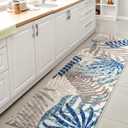 JONATHAN Y Tropics Palm Leaves Indoor Outdoor Runner Rug 2X8 Gray/Blue, Boho for Backyard, Patio, Porch, Easy-Cleaning, High Traffic, Pet-Friendly, Non-Shedding (AMC100A-28)