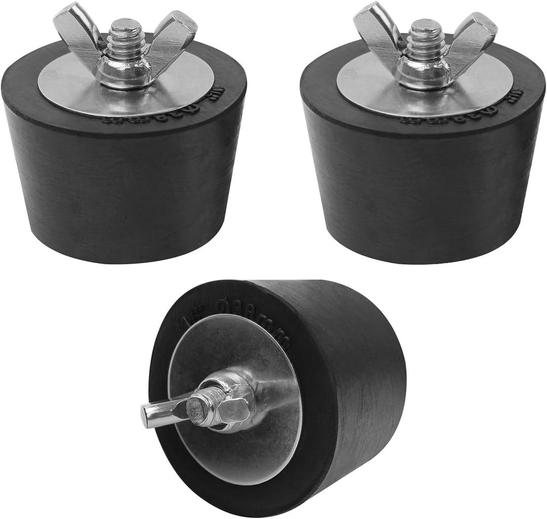 1.5" Rubber Pool Winterizing Plug Pool Return Plugs Pool Skimmer Plug Pool Freeze Plugs with Stainless Steel Screw Bolts - 3 PCS