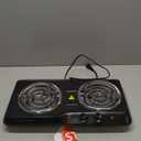 OVENTE Electric Countertop Double Burner, 1700W Cooktop with 6" and 5.75" Stainless Steel Coil Hot Plates, 5 Level Temperature Control, Indicator Lights and Easy to Clean Cooking Stove, Black BGC102B