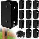 ForoGore 12 Pcs 2x 4 Stainless Steel Deck Railing Brackets Connectors 2x4 Brackets 2x4 Fence Bracket for Stair Fence Railings Decking Wood Post