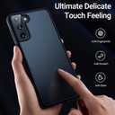 TORRAS Shockproof Galaxy S22 Case, [Military Grade Drop Tested] Translucent Matte Hard Back & Soft Edge Slim Protective for Samsung S22 Case Guardian Series, Black
