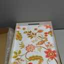 Spsyrine Decorative Serving Tray with Handles, White Lacquered Coffee Table Tray for Ottoman, Rectangle Waterproof Platters for Centerpieces, Parties, Living Room, Kitchen Counter Organization (16" x 12" x 1.6")