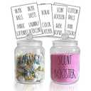 Laundry Room Organization Jars with Labels, Glass Containers for Laundry Detergent Laundry Powder, Farmhouse Laundry Pods Storage Organizers, Laundry Soap Dispenser, Scent Booster Holder (Clear)