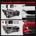 Huray Headlight Assembly for Mazda CX-5 CX5 2022 2023 2024 Full LED DRL RH Front Projector Headlamp OE Factory Replacement for KPF351031 Right Passenger Side