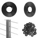 40 Pack Cable Railing Kit Adhesive Sleeves for 1/8" 5/32" 3/16" Wire Rope, T316 Stainless Steel, Black