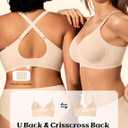 LetsJoli Jelly Bras for Women 2026 No Underwire Wireless Tshirt Bra Push Up Seamless Bralettes w Support (Beige, M)