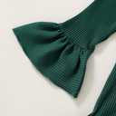 YOUNGER TREE Toddler Baby Girls Fall Clothing Solid Cotton Pit Irregular Skirt Winter Dress Long Sleeve Skirt Outfits (Green)