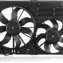 GEARLAST Radiator Fan Engine, Replacement Dual Radiator & Condenser Cooling Fan Assembly Fit for Volkswagen Jetta 2.0L VW Tiguan for Audi A3 TT 1K0121205AD9B9