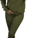 Nimsruc Two Piece Outfits For Women Jogging Suits Casual Sweatsuits Jogger (Large, Dark Green)