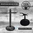 Viking Revolution Black Safety Razor Stand - Razor Holder and Shaving Brush Stand to Prolong the Life of Your Razor - Weighted Bottom for Extra Stability