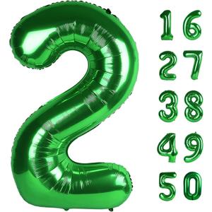 40 Inch Balloon 2 Number Balloons,Giant Number 2 Balloons Foil Mylar Helium Green Number Balloons for 12th 20th 21st Birthday Party Supplies Anniversary Event Celebration Decorations