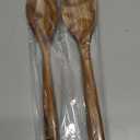 2Pcs Wooden Spoons for Cooking, Natural Premium Teak Wood Spoon & Corner Spoon, Good Grip Large Cooking Spoons Spatula, Heat Resistant Wooden Kitchen Cooking Utensils Set for Nonstick Cookware