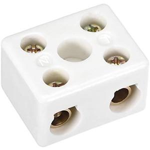 uxcell 2 Way Ceramics Terminal Blocks High Temp Porcelain Ceramic Connectors for Electric Wire Cable