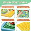 Sensory Activity Board for Kids & Toddlers: Double-Sided Fidget Board Toys with Storage Bag for Stress, Anxiety, ADHD & Autism | Tactile Sensory Toys for 3 4 5 6 Year Old Boys & Girls (2PCS)
