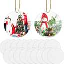20pcs Metal Sublimation Ornament Blanks,Christmas Ornaments for Christmas Tree Decor,Sublimation Round Blanks Bulk for Heat Press Printing,DIY Handmade Crafts Double Sided Sublimation Ornaments (20)