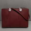 LOVEVOOK Laptop Tote for Women - 15.6 inch Lightweight PU Laptop Bag, Large Capacity Computer Bag with Clutch Purse for Business, Work, Office, Travel, Claret