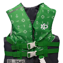 X2O Universal Youth Open-Sided Life Vest and Jacket, 30lbs - 50lbs, Blue Ocean Coral, Unisex, Green