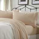 Great Bay Home Cotton Jersey Knit Twin XL Sheet Set - Ultra-Soft, Stretchy, Heathered Melange Oatmeal Bed Sheets - Cozy, Soft T-Shirt Sheet & Pillowcase Set